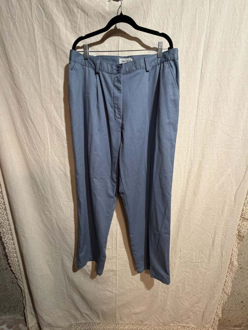 Cabin Creek Women's Size 18 Blue Cotton Pleated Casual Pants